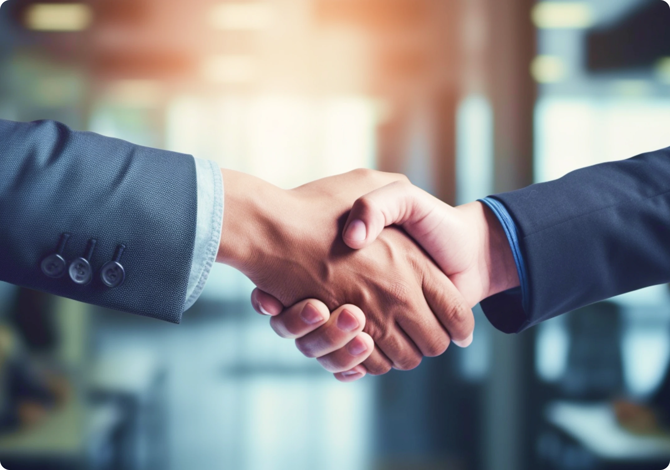 Business professionals shaking hands