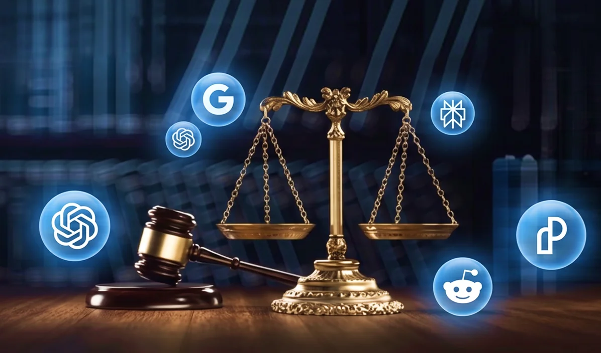 google, chatgpt, claude, reddit, blue glow logos, marketing agency for lawyers