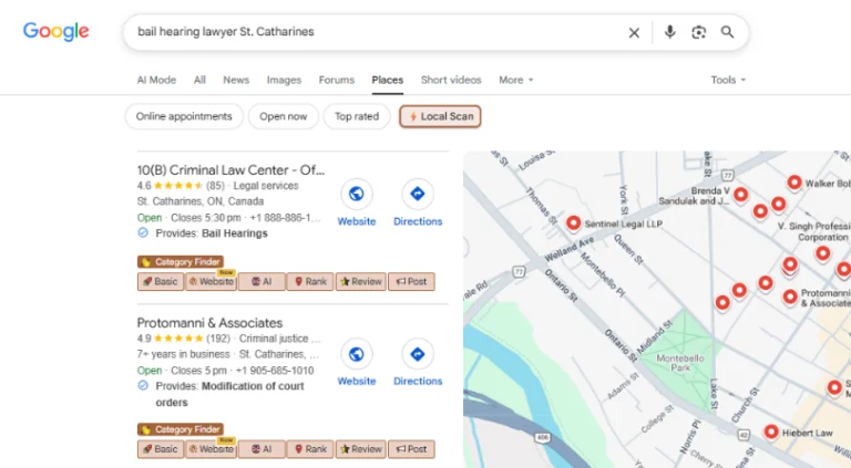 Bail hearing lawyer st catherines, 10(b) criminal law center, maps, office of sidney zarabi, criminal law marketing agency